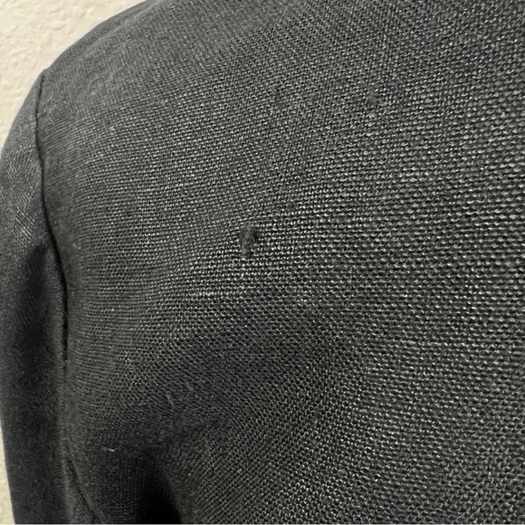 Parisian Signature Linen Blazer Women's 10 Embroidered Black Long Sleeve - Picture 9 of 13